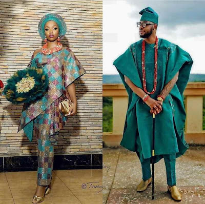 BamBam and Teddy A traditional wedding attire Latest Nigerian traditional wedding attire