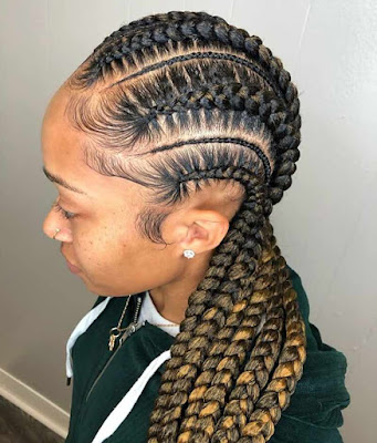 Bohemian feed in braids Bohemian Feed In Braids With Ponytails