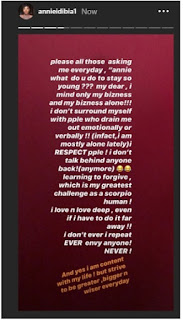 Staying young looking Secrets to stay young looking by Annie Idibia