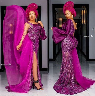 Asoebi Styles for Lace from BamBam and Teddy A's Engagement Ceremony ...