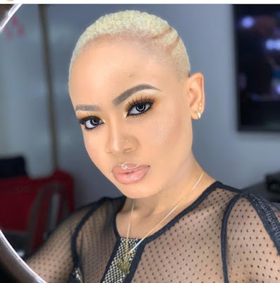 Nigerian female celebrities with natural blonde hairstyle