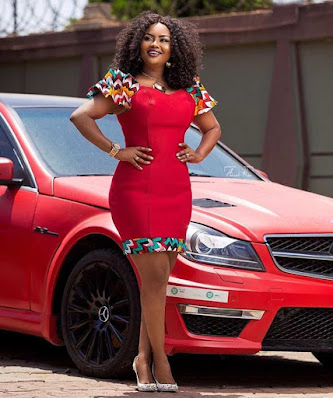 Latest Ankara short gown styles Nana Ama McBrown Ankara short gown styles