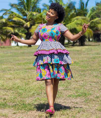 Latest Ankara short gown styles Nana Ama McBrown Ankara short gown styles