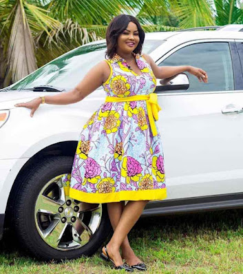 Latest Ankara short gown styles Nana Ama McBrown Ankara short gown styles