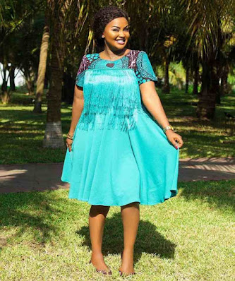 Latest Ankara short gown styles Nana Ama McBrown Ankara short gown styles