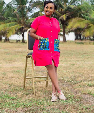 Latest Ankara short gown styles Nana Ama McBrown Ankara short gown styles