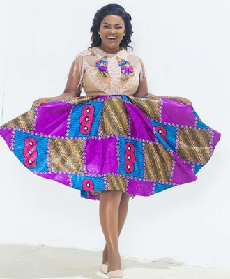 Latest Ankara short gown styles Nana Ama McBrown Ankara short gown styles
