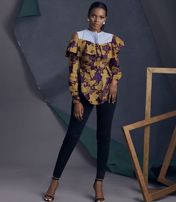Latest Ankara tops with jeans trousers