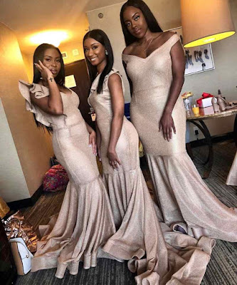 Check out these long gown champagne gold bridesmaids dresses Champagne Gold long bridesmaids dresses