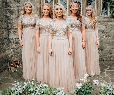 Check out these long gown champagne gold bridesmaids dresses Champagne Gold Bridesmaid long dresses
