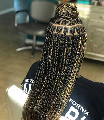 Black and blonde box braids Box braids mixed with black and blonde
