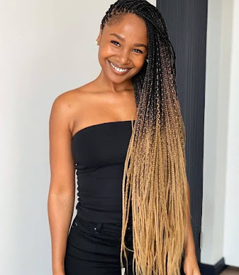 Black and blonde box braids Box braids mixed with black and blonde