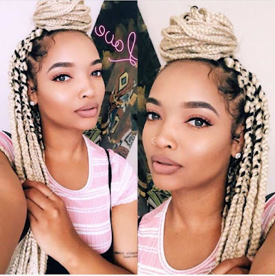 Black and blonde box braids Box braids mixed with black and blonde