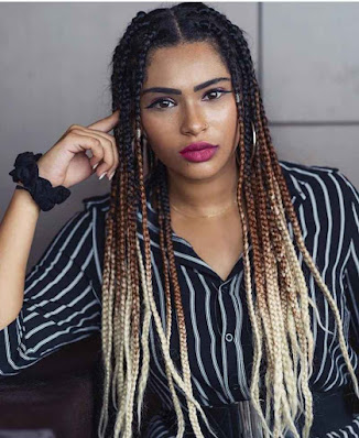 Black and blonde box braids Box braids mixed with black and blonde