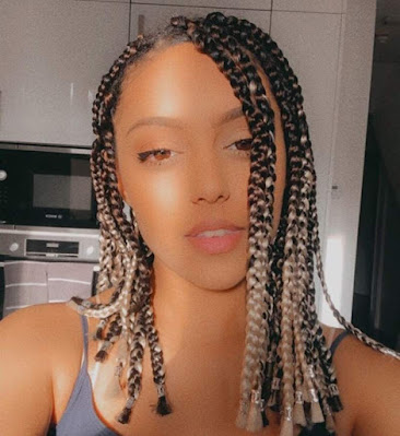 Black and blonde box braids Box braids mixed with black and blonde