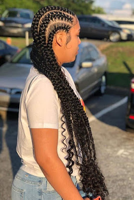 Bohemian feed in braids Bohemian Feed In Braids With Ponytails