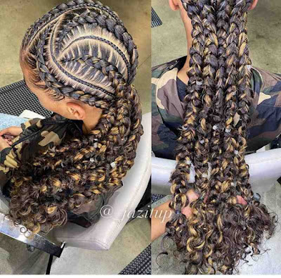 Bohemian feed in braids Bohemian Feed In Braids With Ponytails