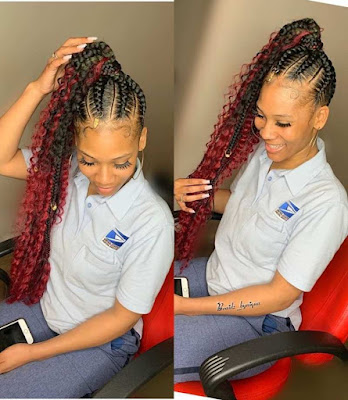 Bohemian feed in braids Bohemian Feed In Braids With Ponytails