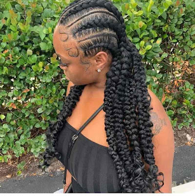 Bohemian feed in braids Bohemian Feed In Braids With Ponytails
