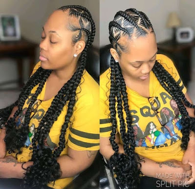 Bohemian feed in braids Bohemian Feed In Braids With Ponytails