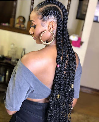 Bohemian feed in braids Bohemian Feed In Braids With Ponytails