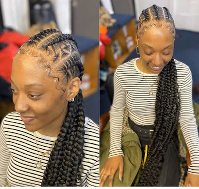Bohemian feed in braids Bohemian Feed In Braids With Ponytails