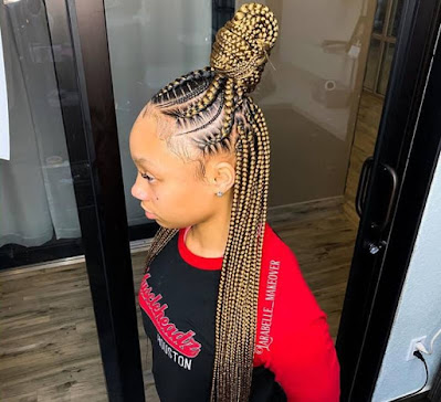 Bohemian feed in braids Bohemian Feed In Braids With Ponytails