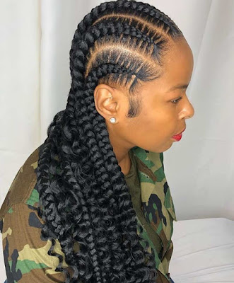 Bohemian feed in braids Bohemian Feed In Braids With Ponytails
