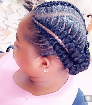 All back Ghana Weaving style Latest All Back Ghana Weaving Styles