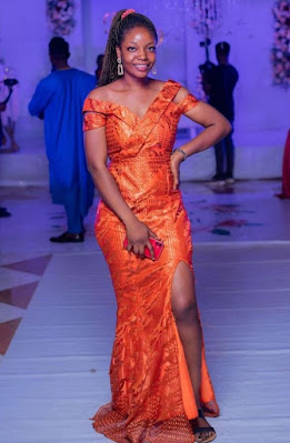 Orange colour Aso Ebi Lace Styles Orange/Burnt Orange Colour Aso Ebi Lace Styles
