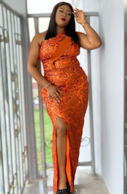 Orange colour Aso Ebi Lace Styles Orange/Burnt Orange Colour Aso Ebi Lace Styles
