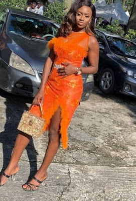 Orange colour Aso Ebi Lace Styles Orange/Burnt Orange Colour Aso Ebi Lace Styles