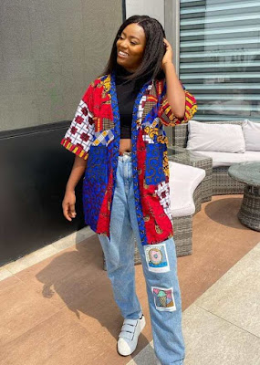 Latest Ankara tops with jeans trousers