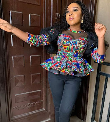 Latest Ankara tops with jeans trousers