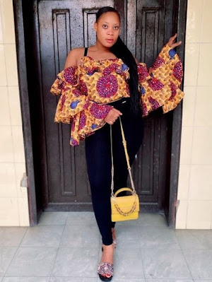 Latest Ankara tops with jeans trousers