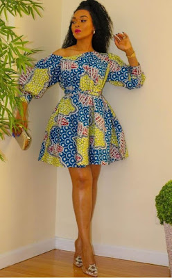 Obi Sky Ankara short gown dresses