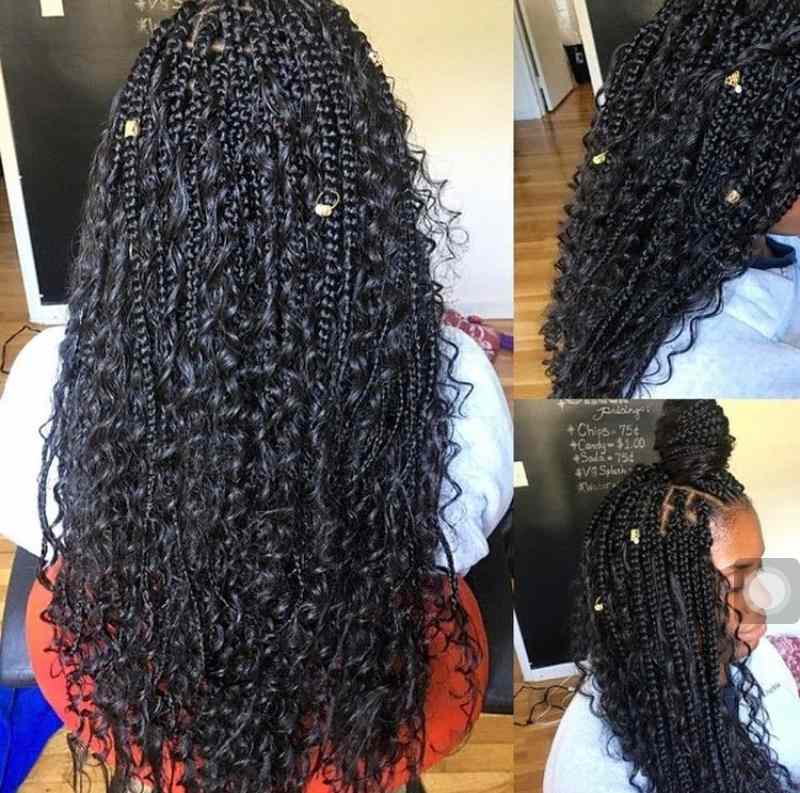 Messy goddess box braids hairstyles Beautiful messy goddess box braid hairstyles
