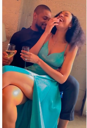 Alex Ekubo engages his girlfriend