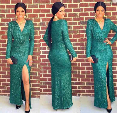 Latest Sequins Gown Styles in Nigeria