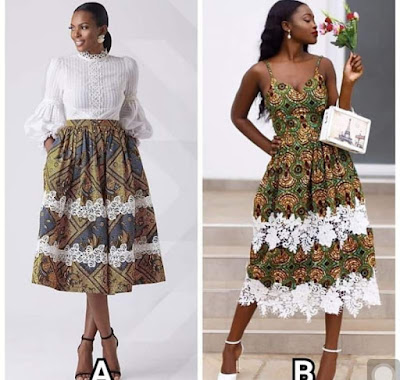 Ankara and lace styles Ankara and Lace Styles Combination