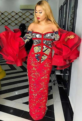 Ankara and lace styles Ankara and Lace Styles Combination