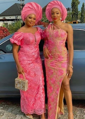Wedding aso ebi styles with lace Nigerian Wedding Aso Ebi styles with lace