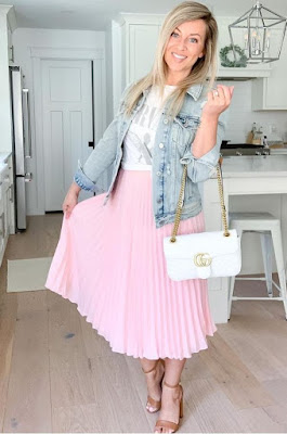 Pink skirt and Top Combination
