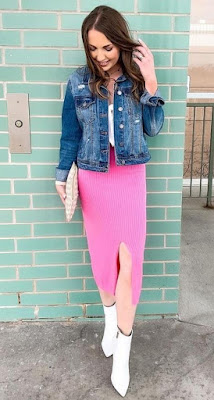 Pink skirt and Top Combination