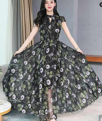 Latest Chiffon Gown Styles for Ladies