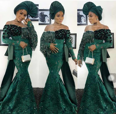 Emerald green Emerald Green Lace Styles for Ladies