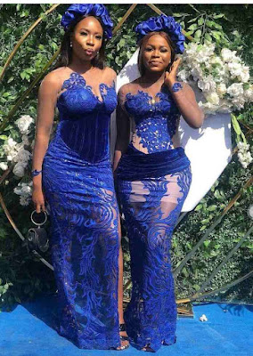 Royal blue lace styles for wedding