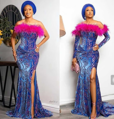 Royal blue lace styles for wedding