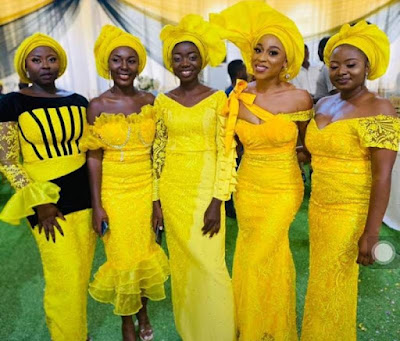 Yellow lace styles Yellow Lace Styles For Asoebi