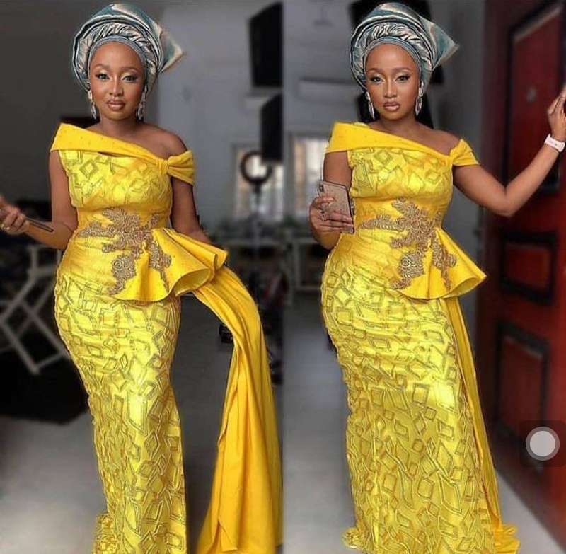 Yellow lace styles Yellow Lace Styles For Asoebi